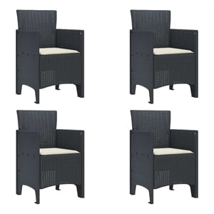 vidaXL Garden Chair 4 pcs Anthracite Polypropylene
