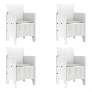 vidaXL Garden Chair 4 pcs White Polypropylene