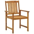 vidaXL Patio Chairs with Cushions 2 pcs Solid Acacia Wood