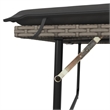 vidaXL Patio Bench with Cushions and Footstool Gray Poly Rattan