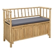 vidaXL Garden Storage Bench 43.3 x 18.5 x 31.5 in Bamboo Natural