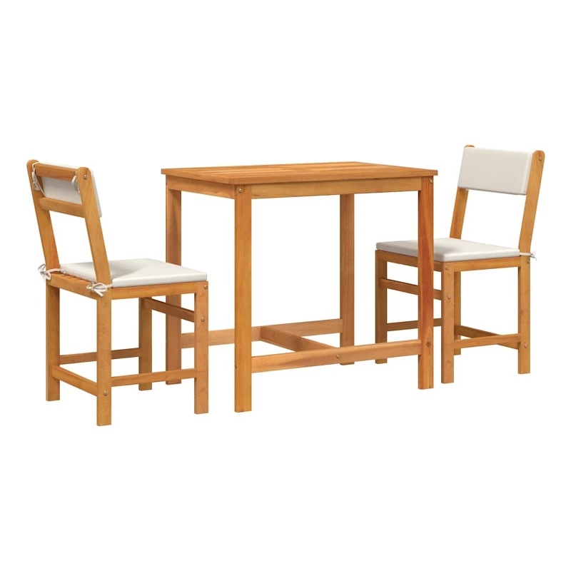 vidaXL 3 Piece Balcony Set with Cushions Solid Wood Acacia