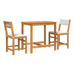 vidaXL 3 Piece Balcony Set with Cushions Solid Wood Acacia