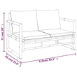 vidaXL 2 Piece Patio Lounge Set with Dark Gray Cushions Bamboo