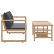vidaXL 2 Piece Patio Lounge Set with Dark Gray Cushions Bamboo