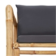 vidaXL 2 Piece Patio Lounge Set with Dark Gray Cushions Bamboo