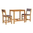 vidaXL 3 Piece Balcony Set with Cushions Solid Wood Acacia