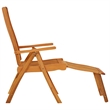 vidaXL Folding Patio Chairs with Footrests 2 pcs Solid Wood Eucalyptus