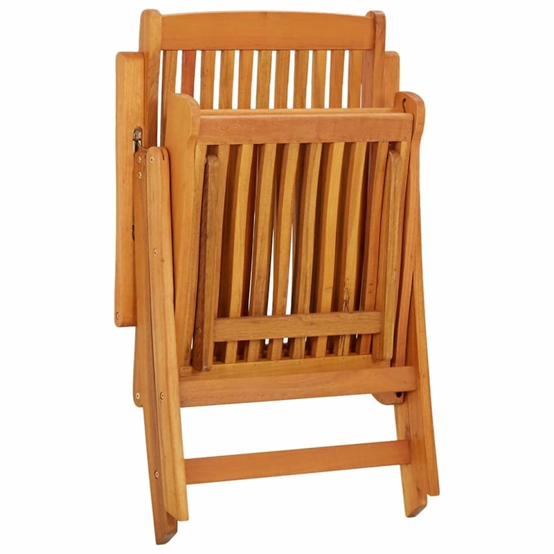vidaXL Folding Patio Chairs with Footrests 2 pcs Solid Wood Eucalyptus