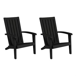 vidaXL Patio Adirondack Chairs 2 pcs Black Polypropylene