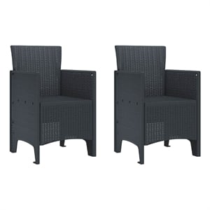 vidaXL Garden Chair 2 pcs Anthracite Polypropylene