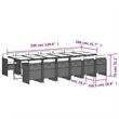 vidaXL 13 Piece Patio Dining Set with Cushions Gray Poly Rattan