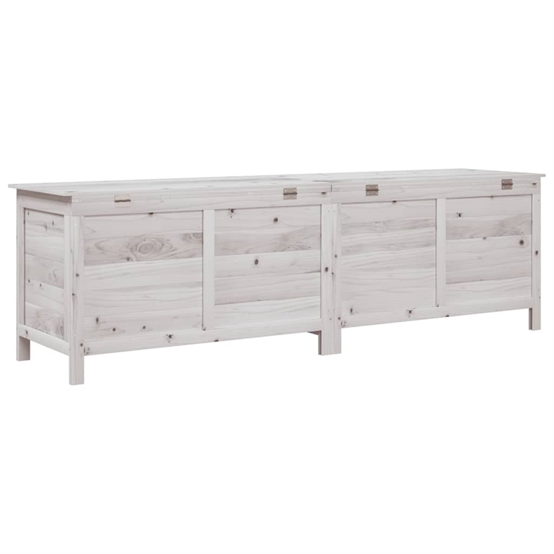 vidaXL Garden Storage Box White 198/5x50x56/5 cm Solid Wood Fir