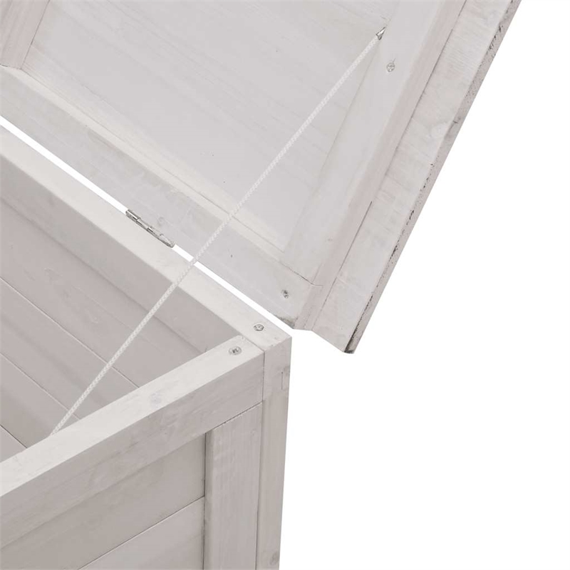 vidaXL Garden Storage Box White 198/5x50x56/5 cm Solid Wood Fir