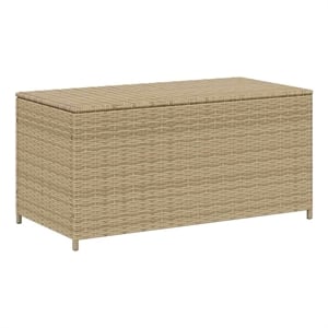vidaXL Garden Storage Box Mix Beige 50.2 Gal Poly Rattan