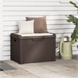 vidaXL Patio Storage Box with Seat Cushion Brown 33 gal PP