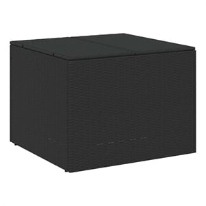 vidaXL Garden Storage Box Black 76.9 Gal Poly Rattan