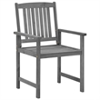 vidaXL Patio Chairs with Cushions 2 pcs Gray Solid Acacia Wood