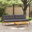 vidaXL Middle Sofa Unit 2 pcs Natural and Dark Grey Acacia Wood