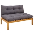 vidaXL Middle Sofa Unit 2 pcs Natural and Dark Grey Acacia Wood