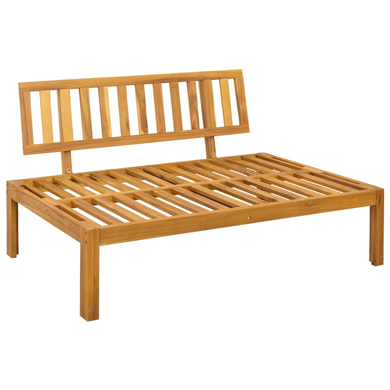 vidaXL Middle Sofa Unit 2 pcs Natural and Dark Grey Acacia Wood