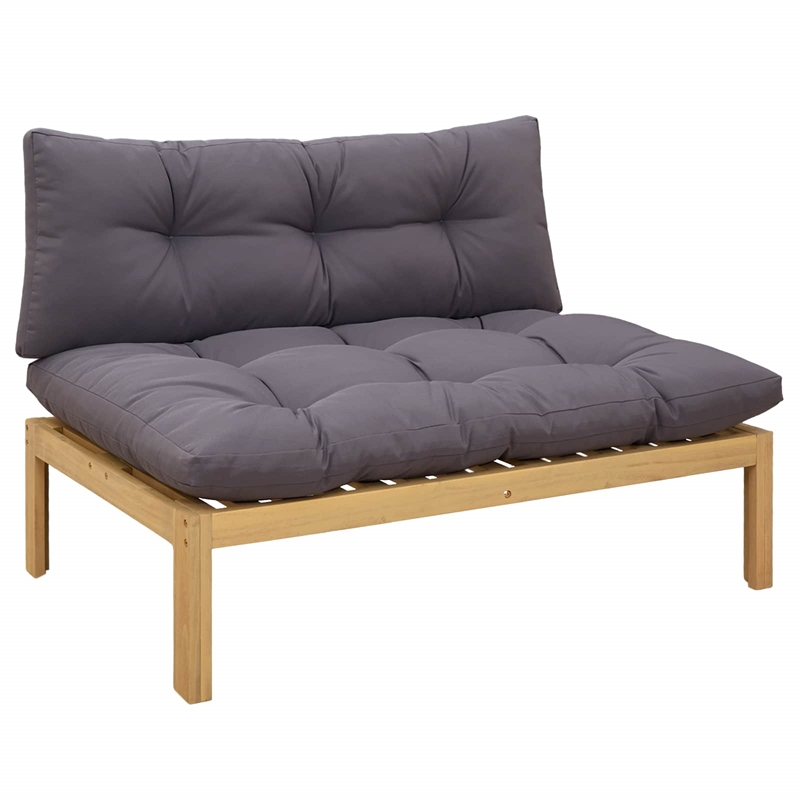 vidaXL Middle Sofa Unit Light Acacia and Dark Grey Acacia Wood