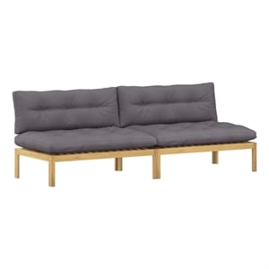 vidaXL Middle Sofa Unit Light Acacia and Dark Grey Acacia Wood