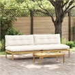vidaXL Middle Sofa Unit Light Acacia and Cream White Acacia Wood