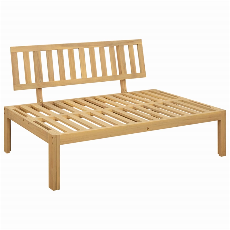 vidaXL Middle Sofa Unit Light Acacia and Cream White Acacia Wood