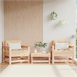 vidaXL Patio Chairs with Cushions 2 pcs Solid Wood Pine