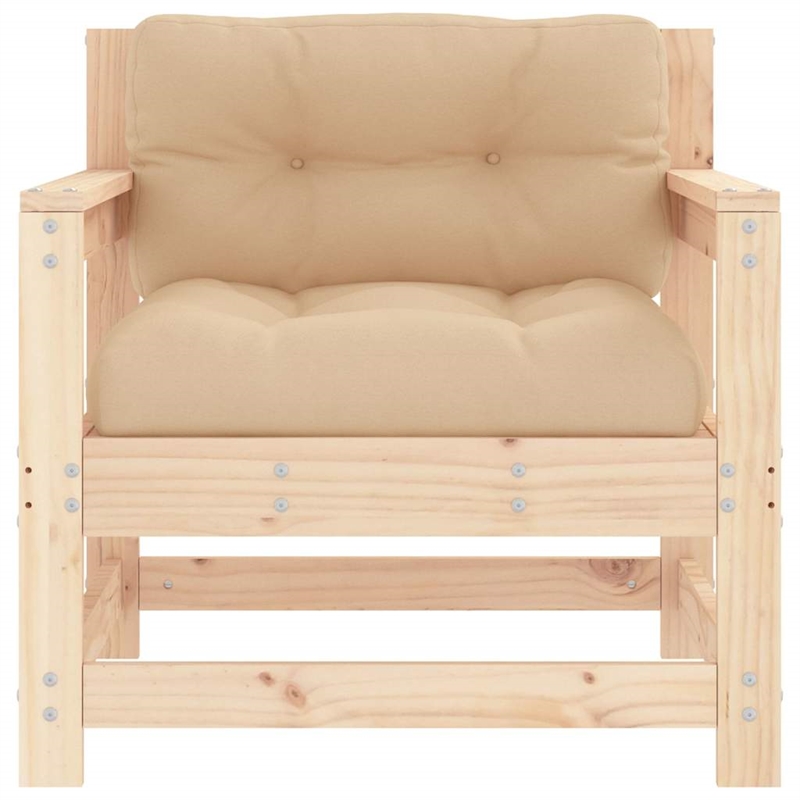 vidaXL Patio Chairs with Cushions 2 pcs Solid Wood Pine