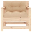 vidaXL Patio Chairs with Cushions 2 pcs Solid Wood Pine