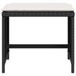 vidaXL Garden Stool Set of 4 Black (Stool)/Cream (Cushion)