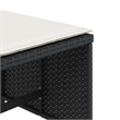 vidaXL Garden Stool Set of 4 Black (Stool)/Cream (Cushion)