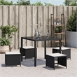 vidaXL Patio Stools with Cushions 4 pcs Black 15.7