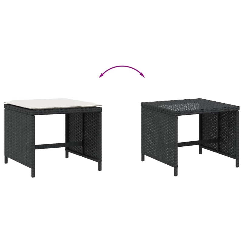 vidaXL Patio Stools with Cushions 4 pcs Black 15.7