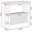 vidaXL Outdoor Bar Table Natural 43.31 x 19.69 x 41.34 in Bamboo