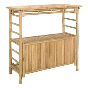 vidaXL Outdoor Bar Table Natural 43.31 x 19.69 x 41.34 in Bamboo