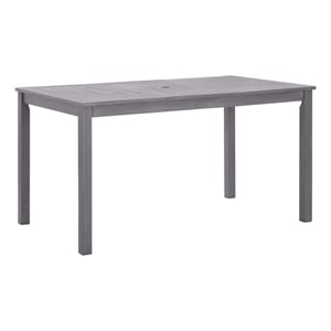 vidaXL Patio Table Gray Wash 55.1&quotx31.5&quotx29.1&quot Solid Acacia Wood