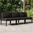 vidaXL 3-Seater Patio Sofa with Cushions Aluminum Anthracite