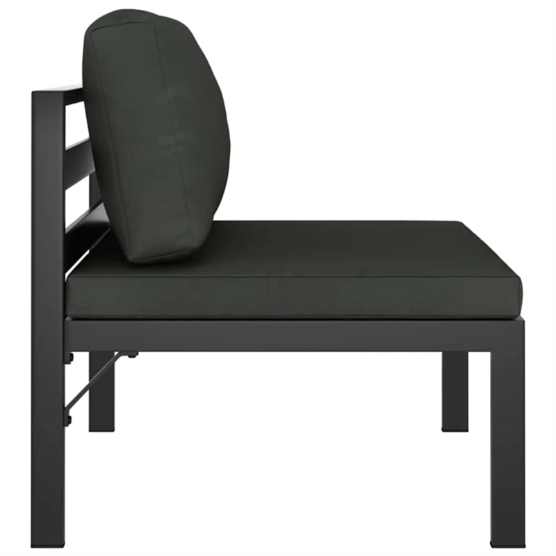 vidaXL 3-Seater Patio Sofa with Cushions Aluminum Anthracite