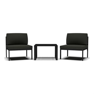 vidaXL 3 Piece Patio Sofa Set with Cushions Aluminum Anthracite