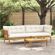 vidaXL Garden Pallet Sofa Units 2 Piece Natural and Cream White