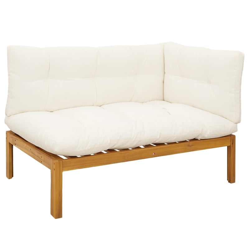 vidaXL Garden Pallet Sofa Units 2 Piece Natural and Cream White