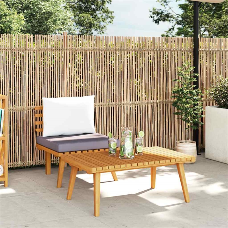 vidaXL 2 Piece Patio Lounge Set with Cushions Solid Acacia Wood
