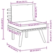 vidaXL 2 Piece Patio Lounge Set with Cushions Solid Acacia Wood