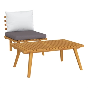 vidaXL 2 Piece Patio Lounge Set with Cushions Solid Acacia Wood