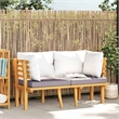 vidaXL 2-Seater Patio Sofa with Cushions Solid Acacia Wood