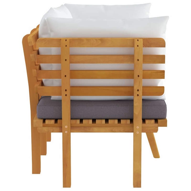 vidaXL 2-Seater Patio Sofa with Cushions Solid Acacia Wood