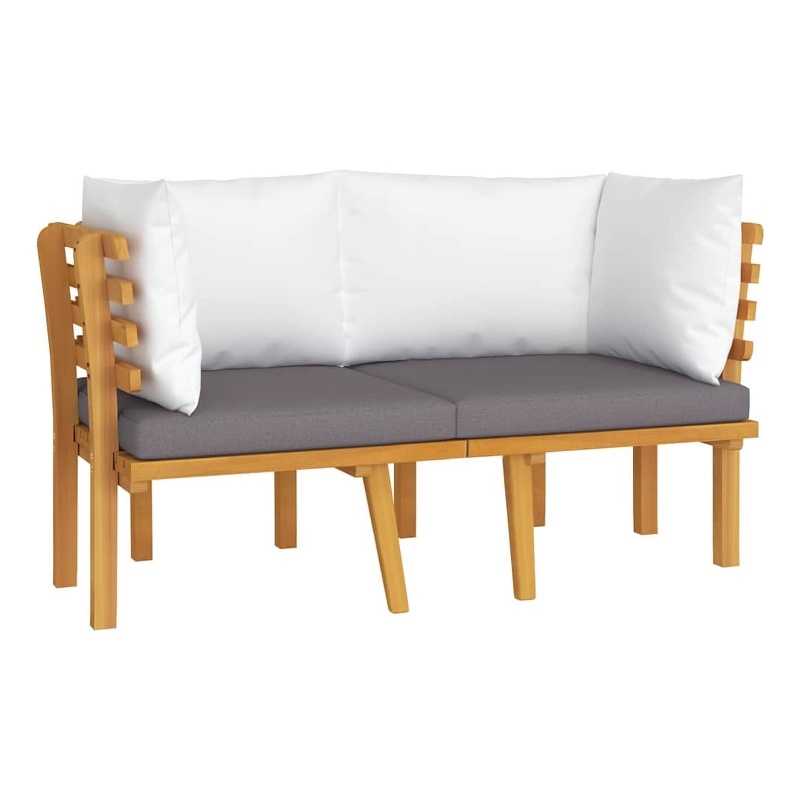 vidaXL 2-Seater Patio Sofa with Cushions Solid Acacia Wood